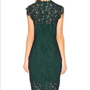 Pencil Dress Paper Dolls Green Lace Dress Bardot Dress Bodycon Paper Dolls  Green Lace Dress Nwt